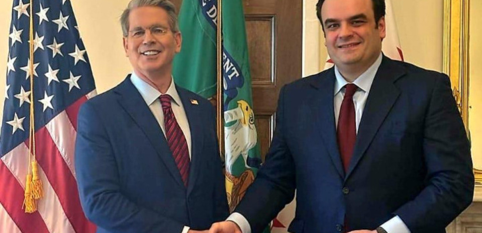 Συνάντηση του Κυριάκου Πιερρακάκη με τον υπουργό Οικονομικών των ΗΠΑ Σκοτ Μπέσεντ στην Ουάσιγκτον