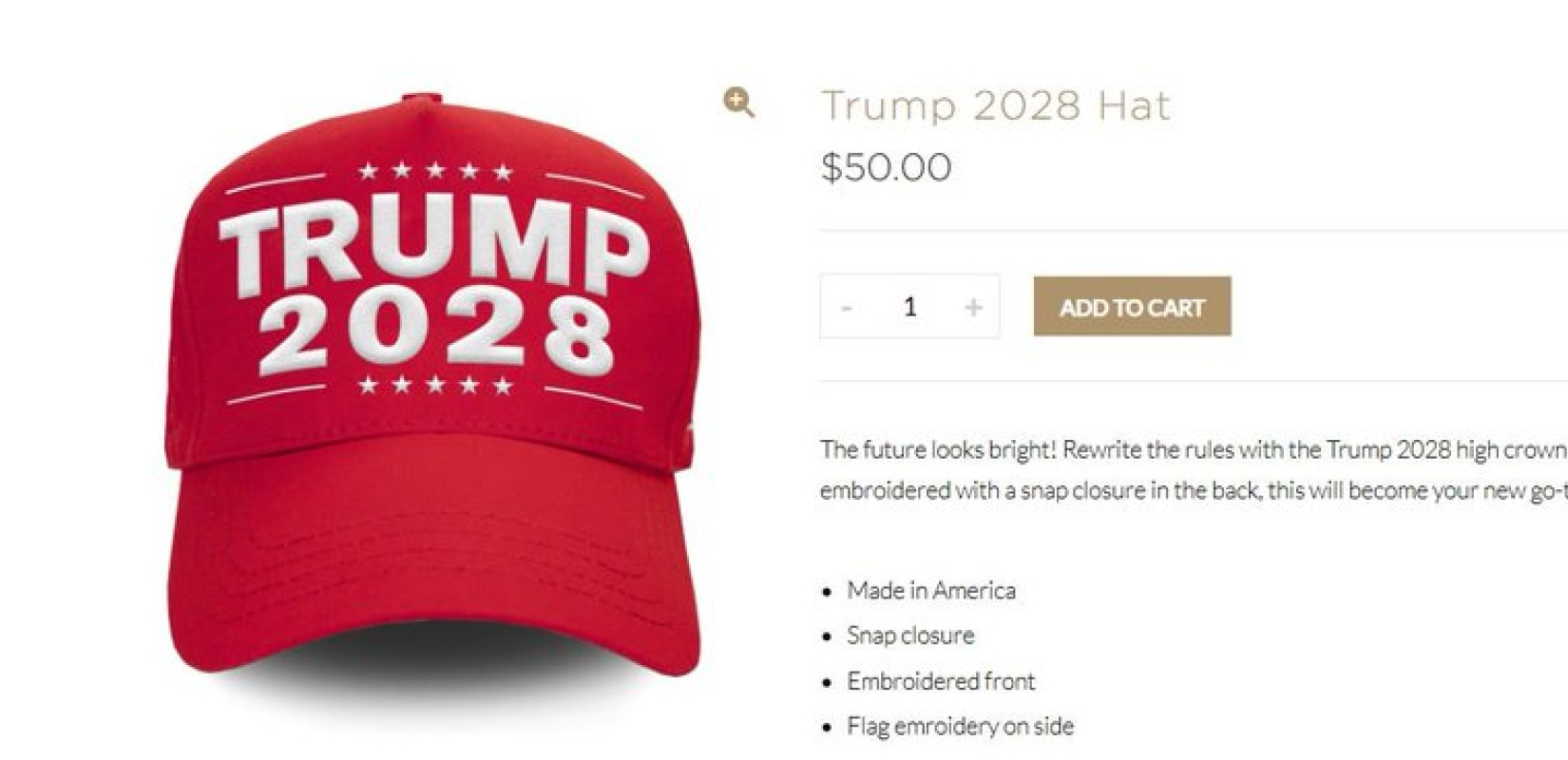 ΗΠΑ: Ο Τραμπ ετοιμάζεται για τις επόμενες εκλογές παρότι δεν μπορεί να συμμετάσχει – Καπελάκια «Trump 2028» πωλούνται στο ηλεκτρονικό του κατάστημα