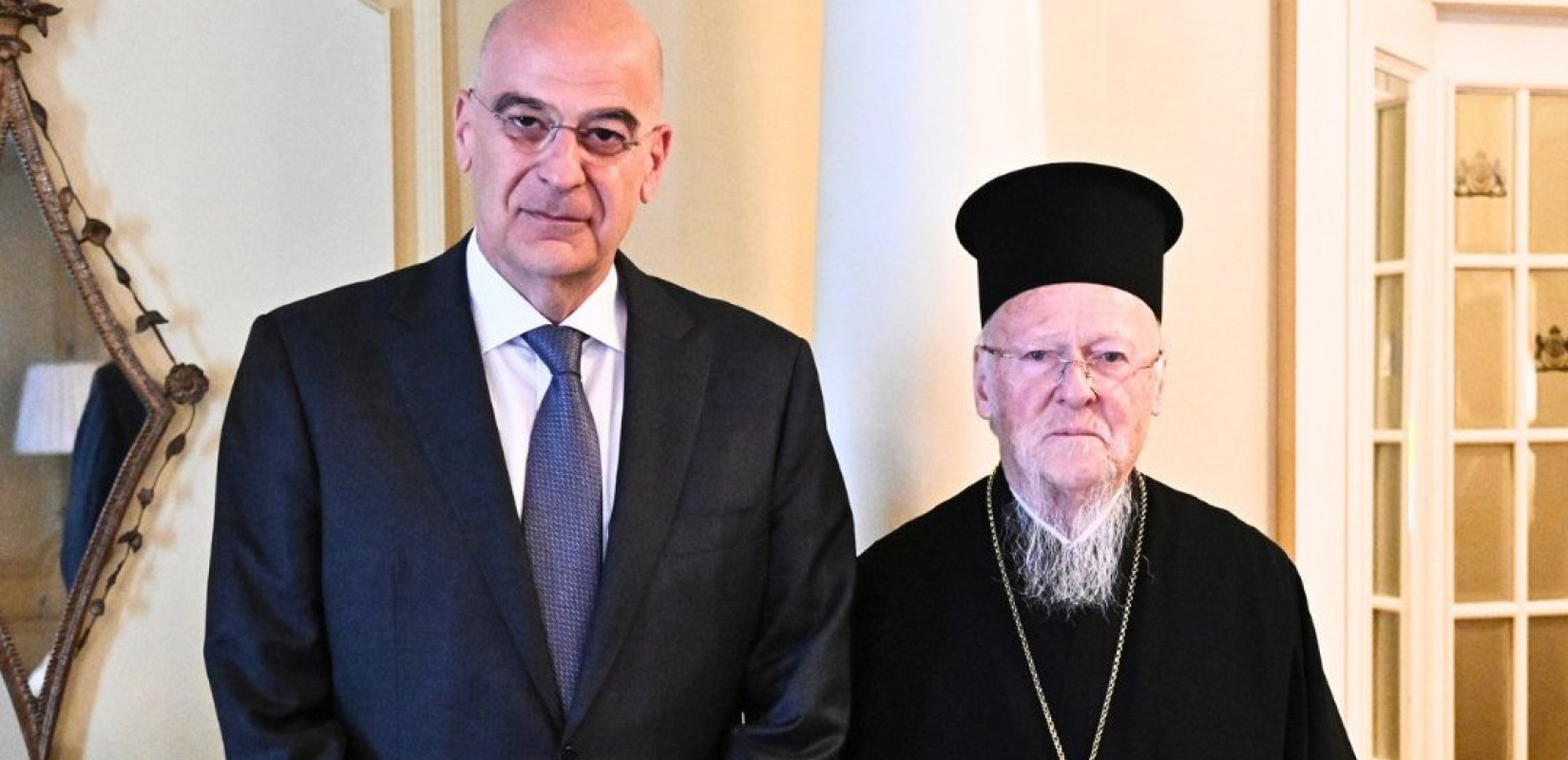 Ν. Δένδιας - Οικουμενικός Πατριάρχης: Το φιλανθρωπικό και πνευματικό έργο του Φαναρίου στο επίκεντρο συνάντησής τους