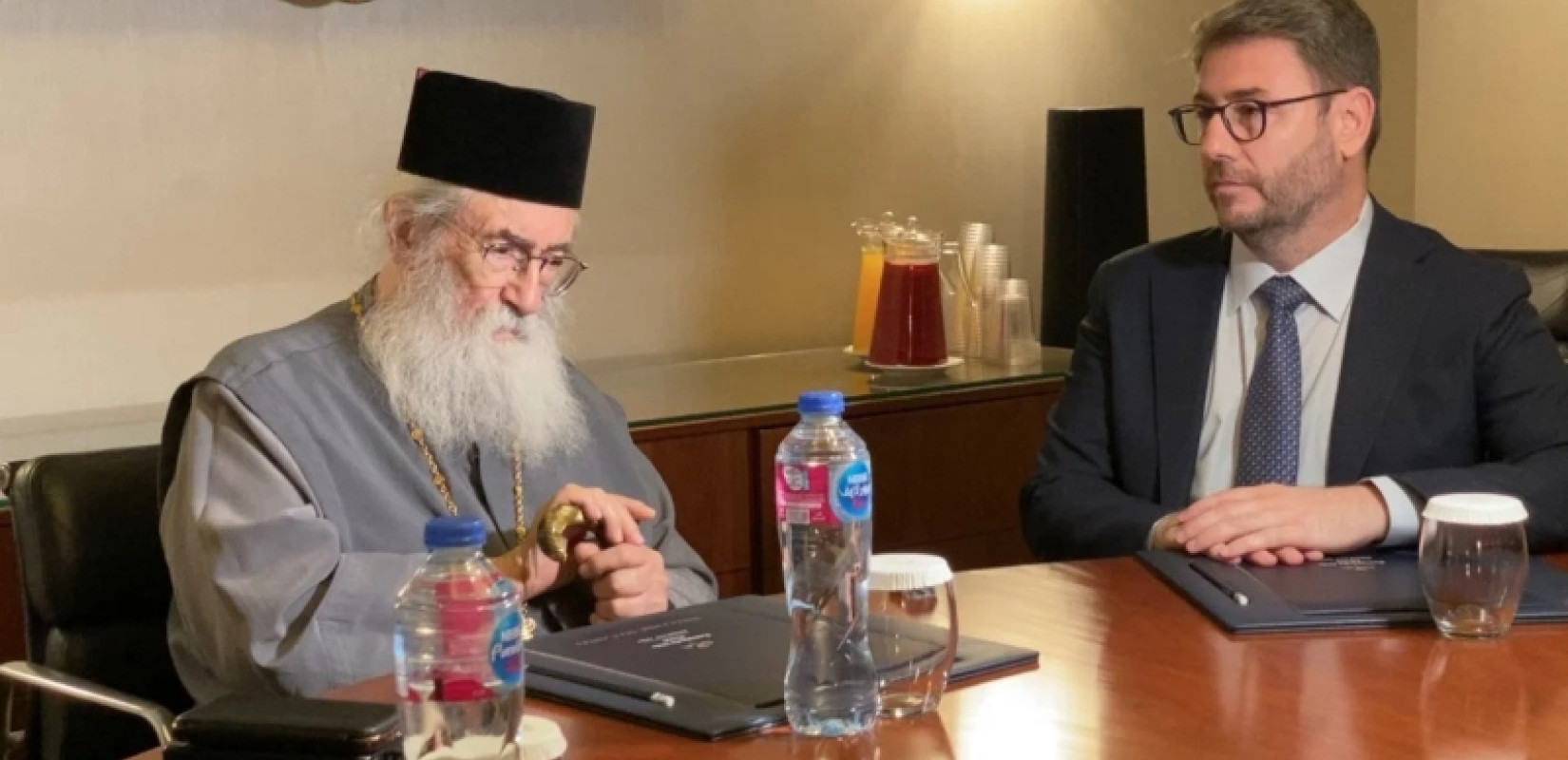 Ανδρουλάκης με τον Αρχιεπίσκοπο Σινά: Σεβασμός στη θρησκευτική ελευθερία και στο ιδιοκτησιακό καθεστώς της Μονής