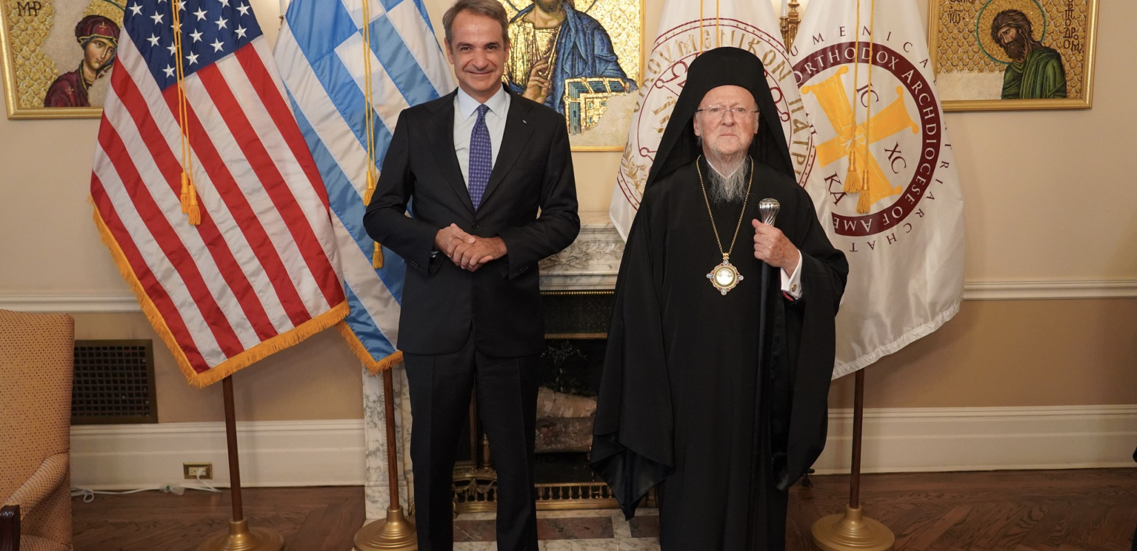 Συνάντηση Μητσοτάκη με Βαρθολομαίο στη Νέα Υόρκη