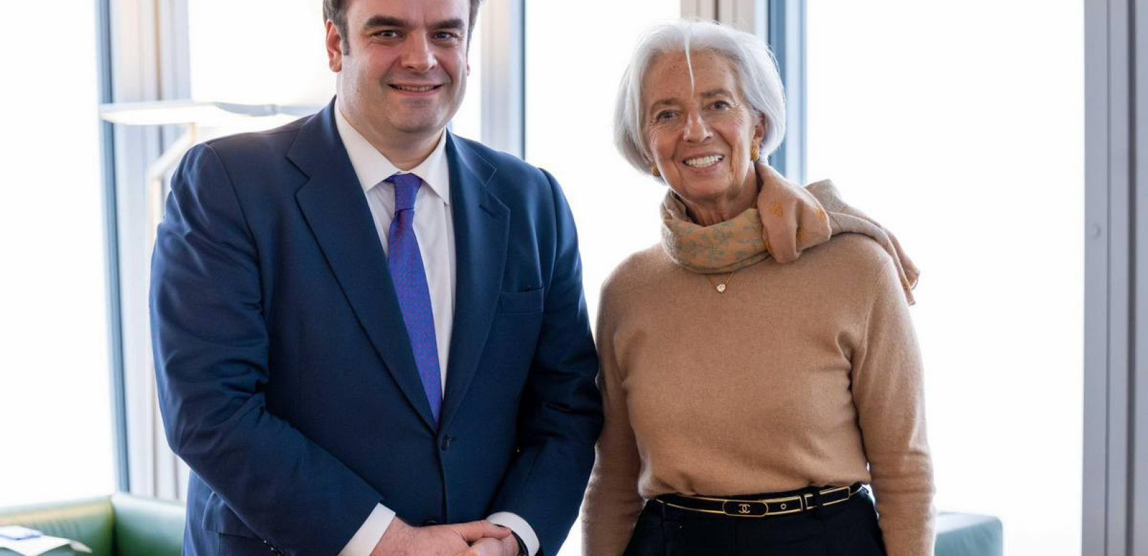 Συνάντηση Πιερρακάκη - Λαγκάρντ στην έδρα της ΕΚΤ