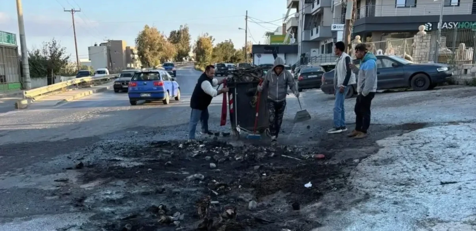 Ηράκλειο: Σοβαρές ζημιές σε φανάρια, κάδους και οδοστρώματα μετά την Ανάσταση (βίντεο)