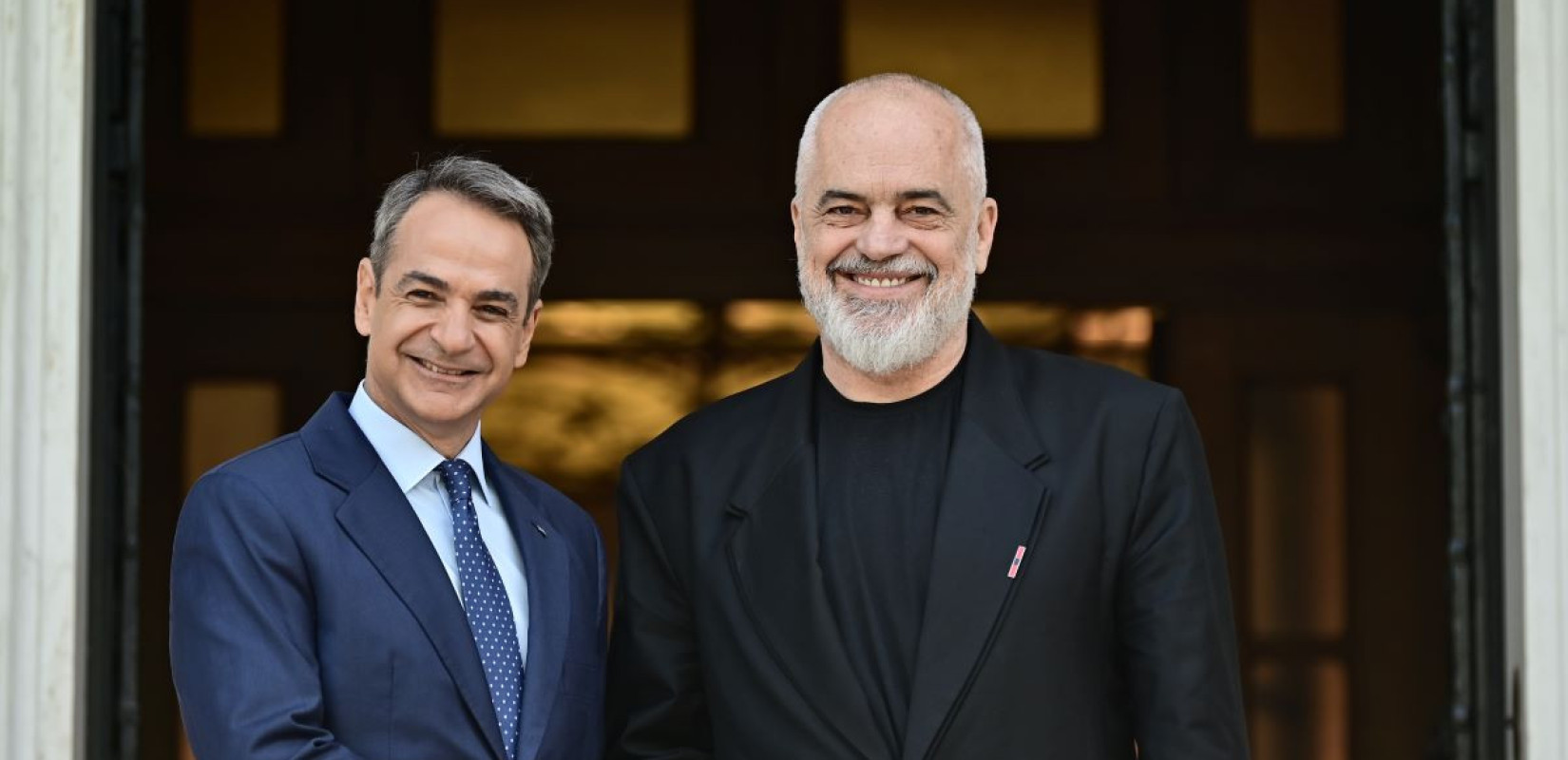 Ο Έντι Ράμα και ο Κυριάκος Μητσοτάκης - Πηγή: Eurokinissi