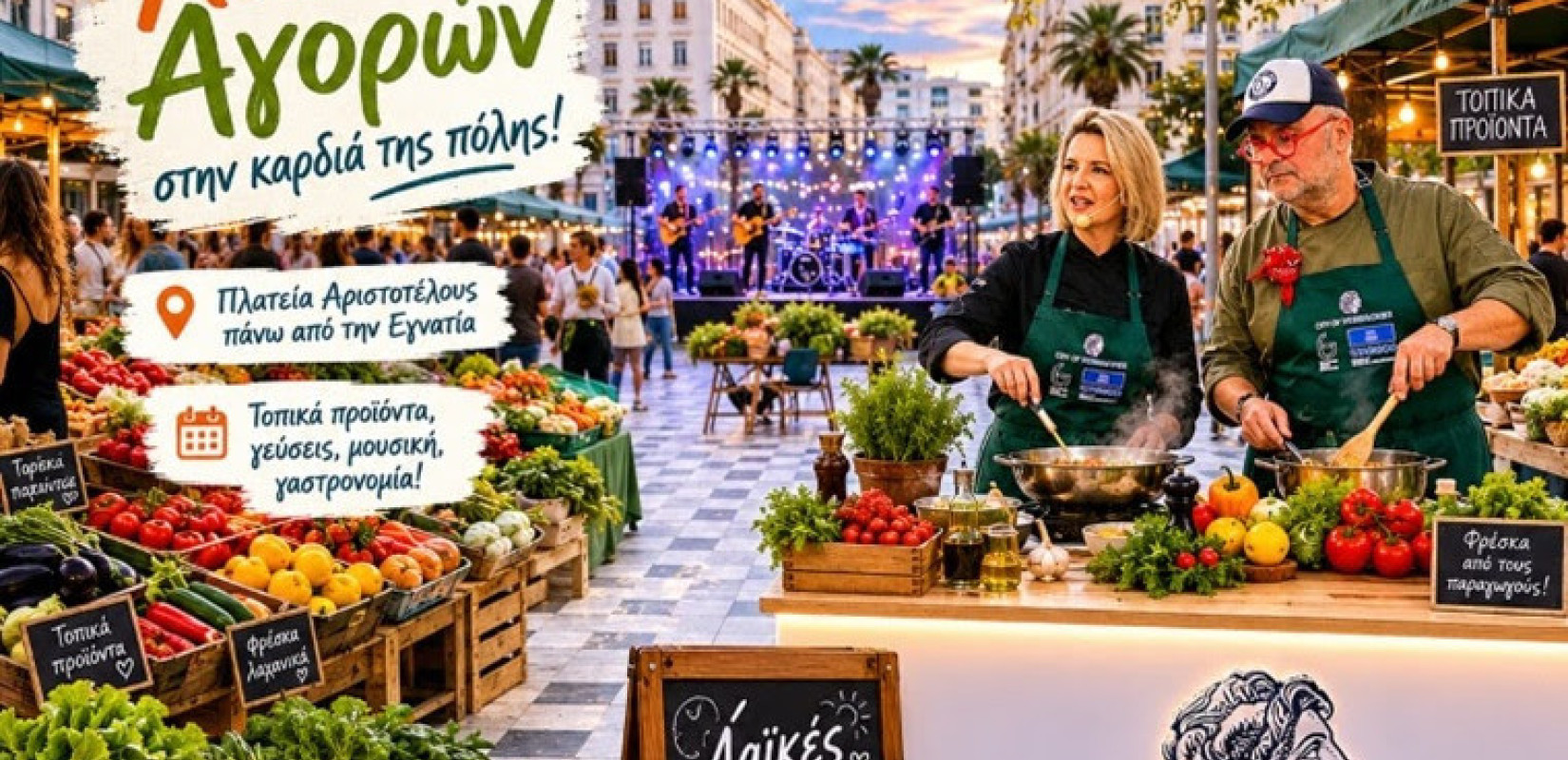 Δήμος Θεσσαλονίκης: Γιορτάζει τις Λαϊκές Αγορές στην Πλατεία Αριστοτέλους – Καλοκαιρινές γεύσεις από κορυφαίους Chef