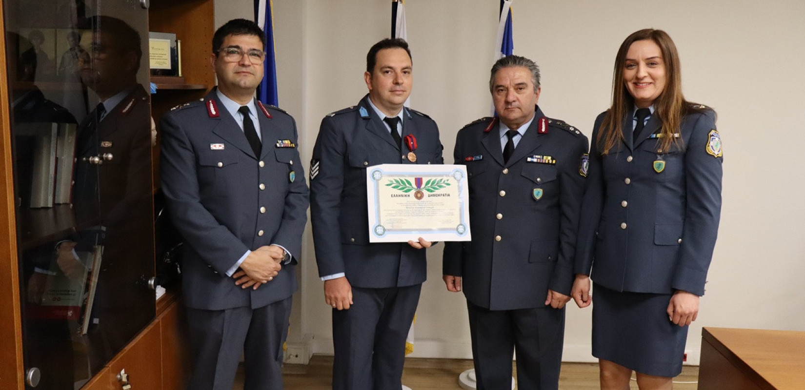 Θεσσαλονίκη: Απονομή μεταλλίου «Αστυνομικού Σταυρού» για εξαίρετη πράξη σε αστυνομικό