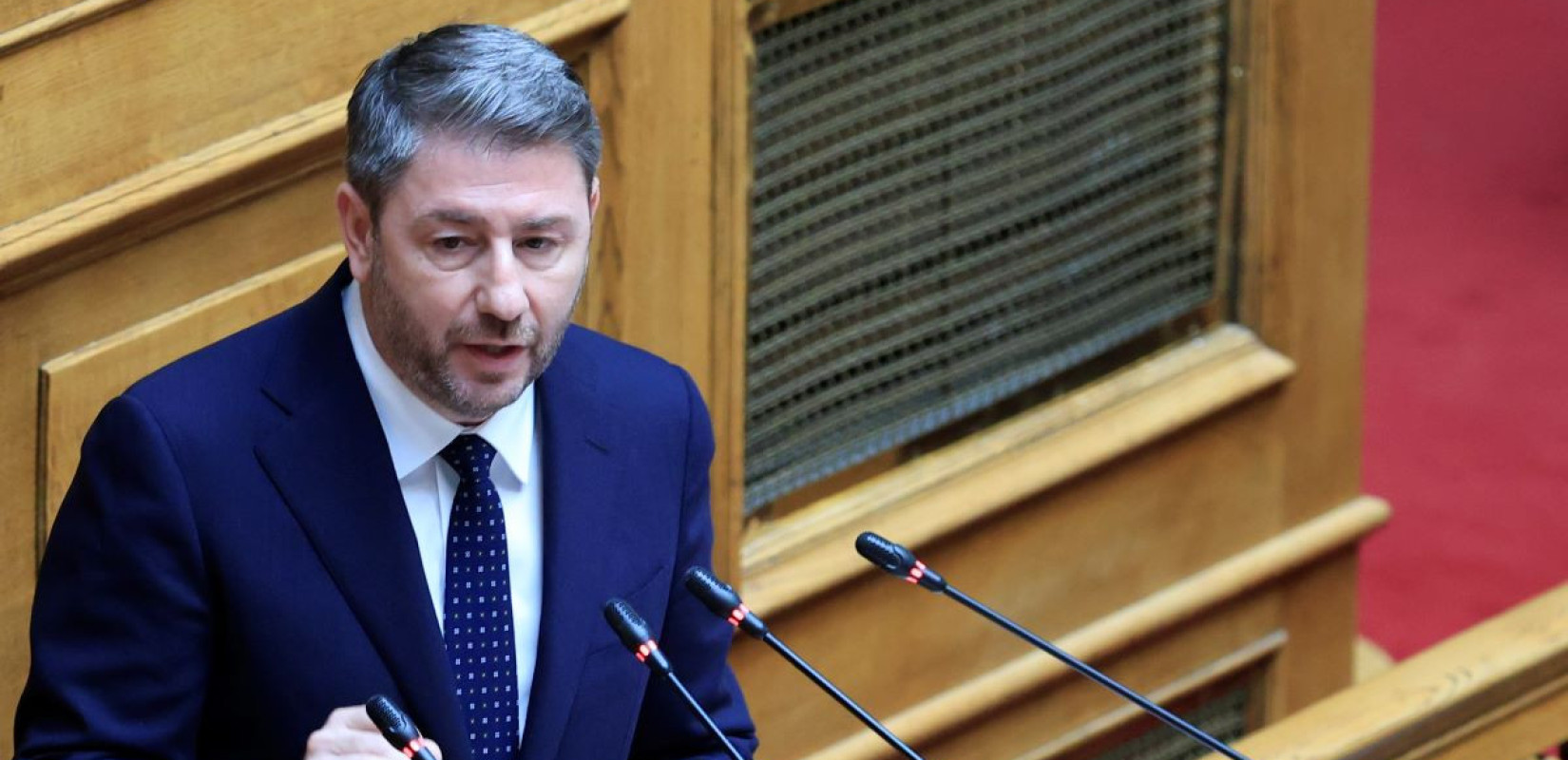 Ο Νίκος Ανδρουλάκης από το βήμα της Βουλής - ΦΩΤΟ: eurokinissi