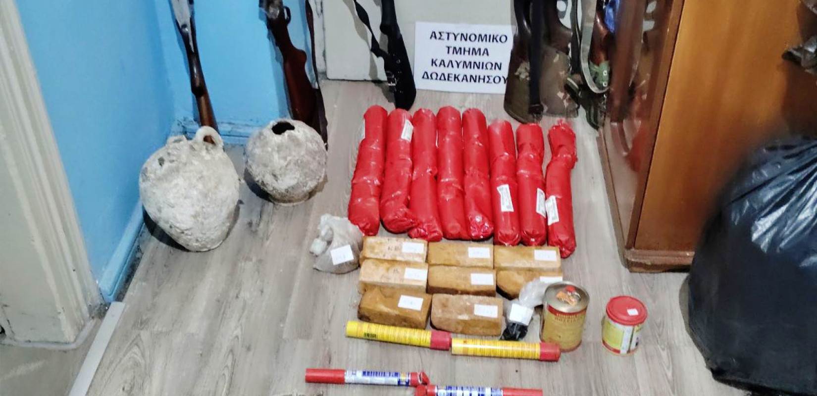 Χειροπέδες σε ένα 41χρονο στην Κάλυμνο - Είχε στην κατοχή του πάνω από 40 κιλά εκρηκτικών
