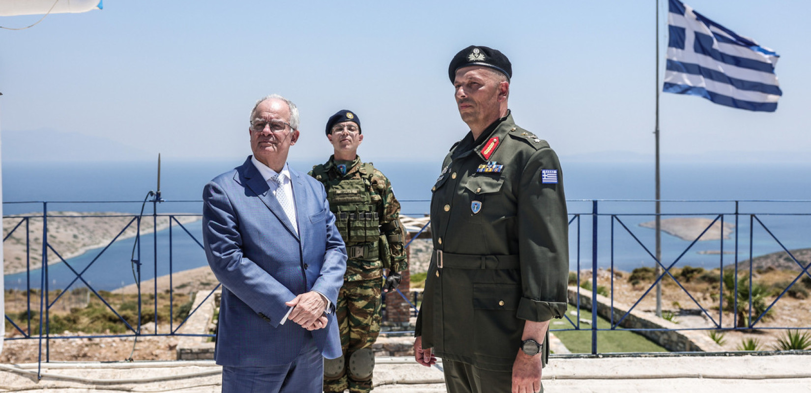 Ο Κωνσταντίνος Τασούλας, στο επιτηρητικό φυλάκιο Αγαθονησίου
