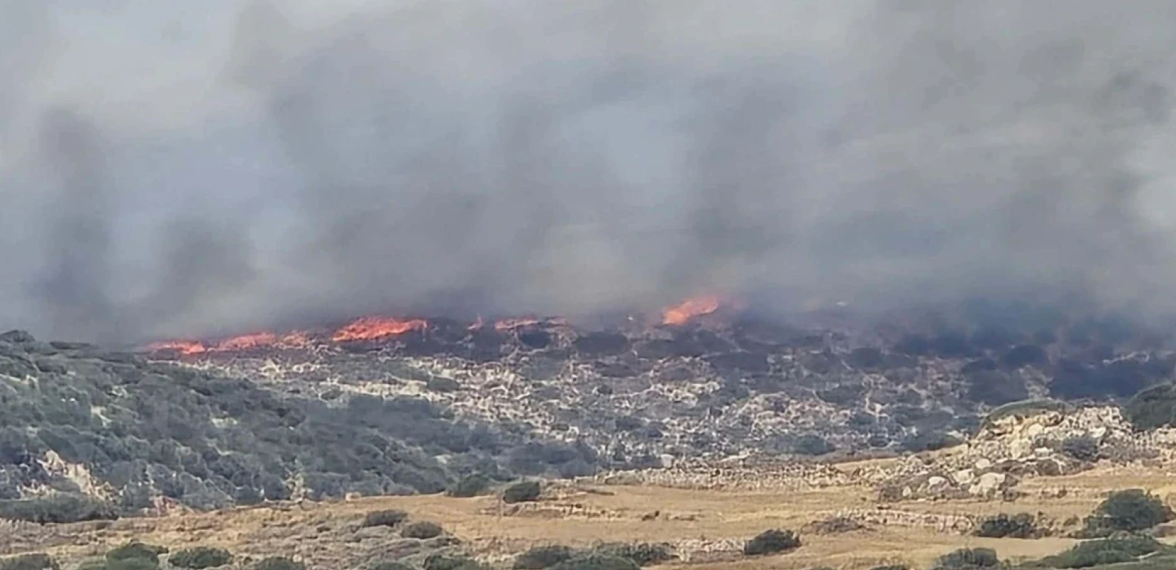 Πάρος: Εκτός ελέγχου η φωτιά - Επιστρατεύτηκε πλοίο για τη μεταφορά πυροσβεστών (βίντεο)