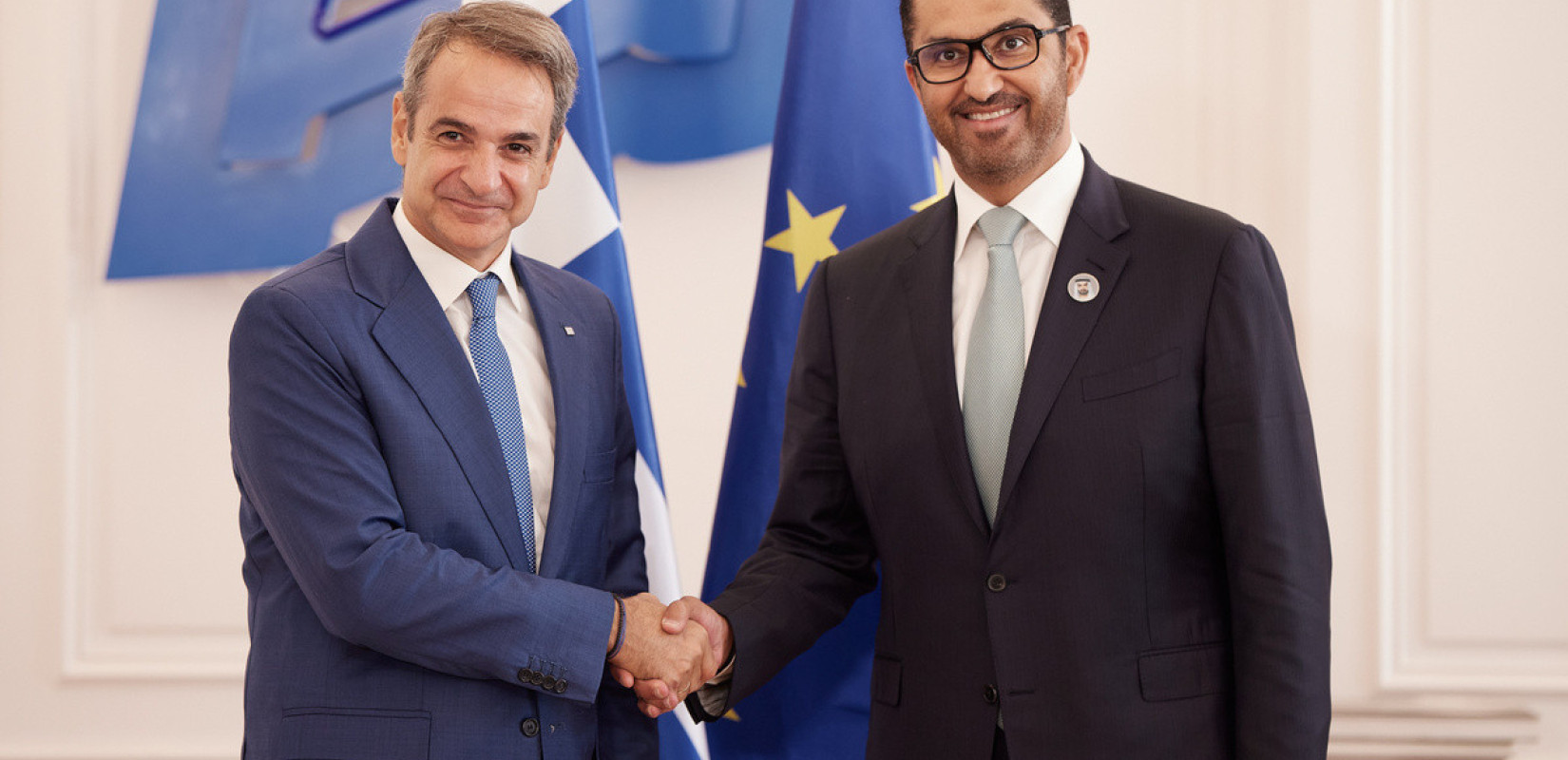 Συνάντηση του πρωθυπουργού με τον υπουργό Βιομηχανίας και Προηγμένης Τεχνολογίας των ΗΑΕ
