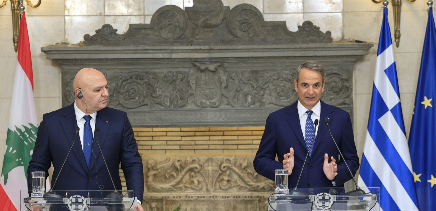 Συνάντηση Μητσοτάκη - Αούν: «Οι διμερείς σχέσεις Ελλάδας και Λιβάνου αποτελούν παράδειγμα για όλους τους γείτονες»