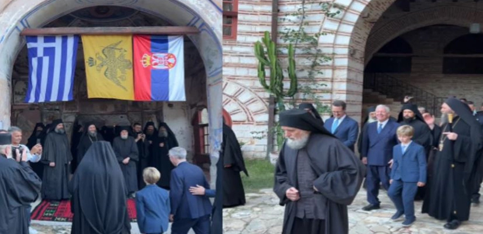Άγιον Όρος: Ιστορική επίσκεψη τριών γενιών της σερβικής βασιλικής οικογένειας στη Μονή Χιλανδαρίου (βίντεο)