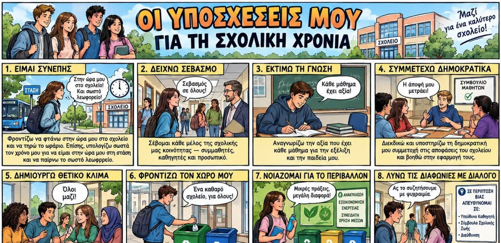 Θεσσαλονίκη: Οι σχολικοί κανόνες γίνονται κόμικ