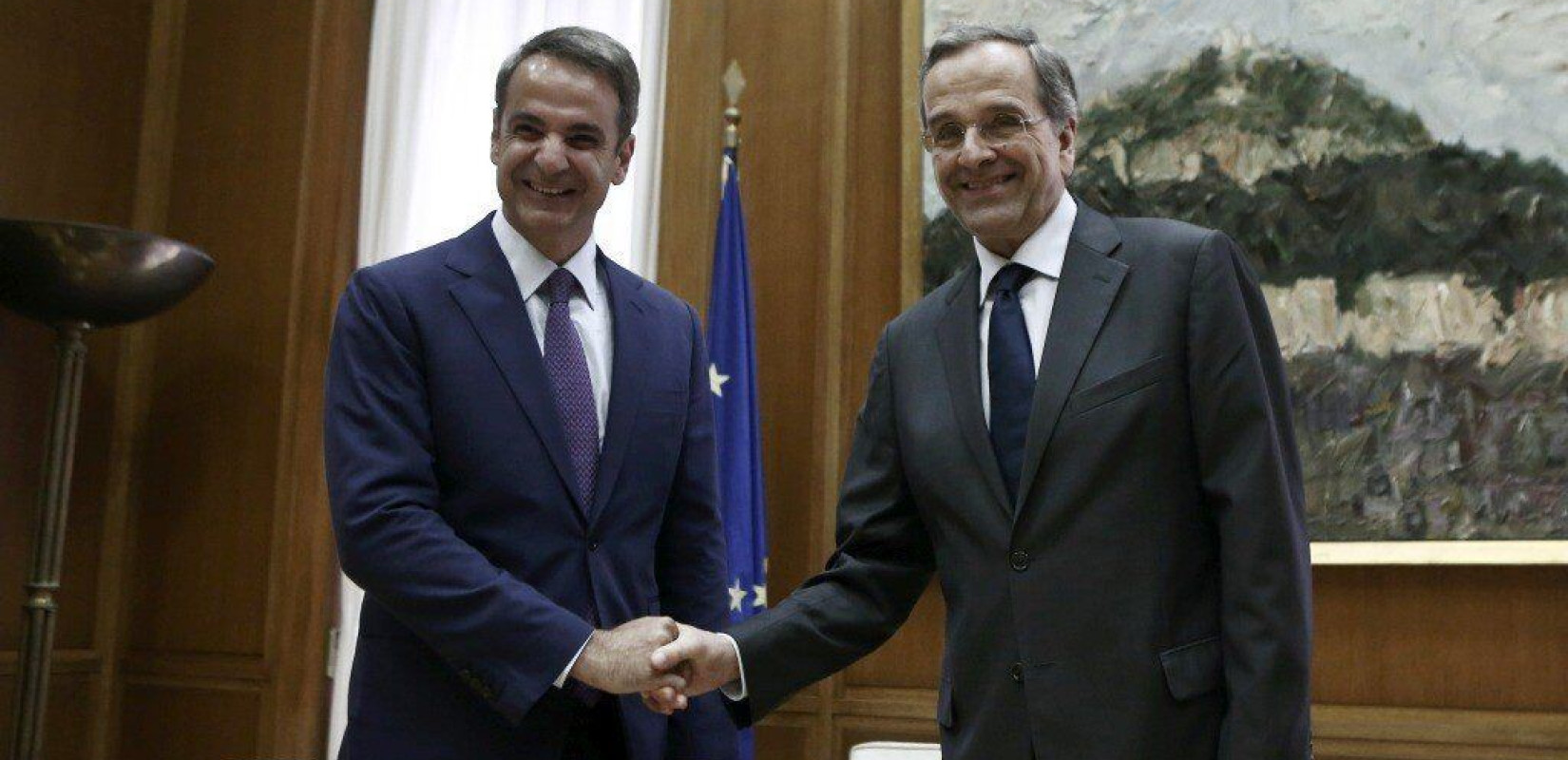 Ολοκληρώθηκε η συνάντηση Μητσοτάκη - Σαμαρά
