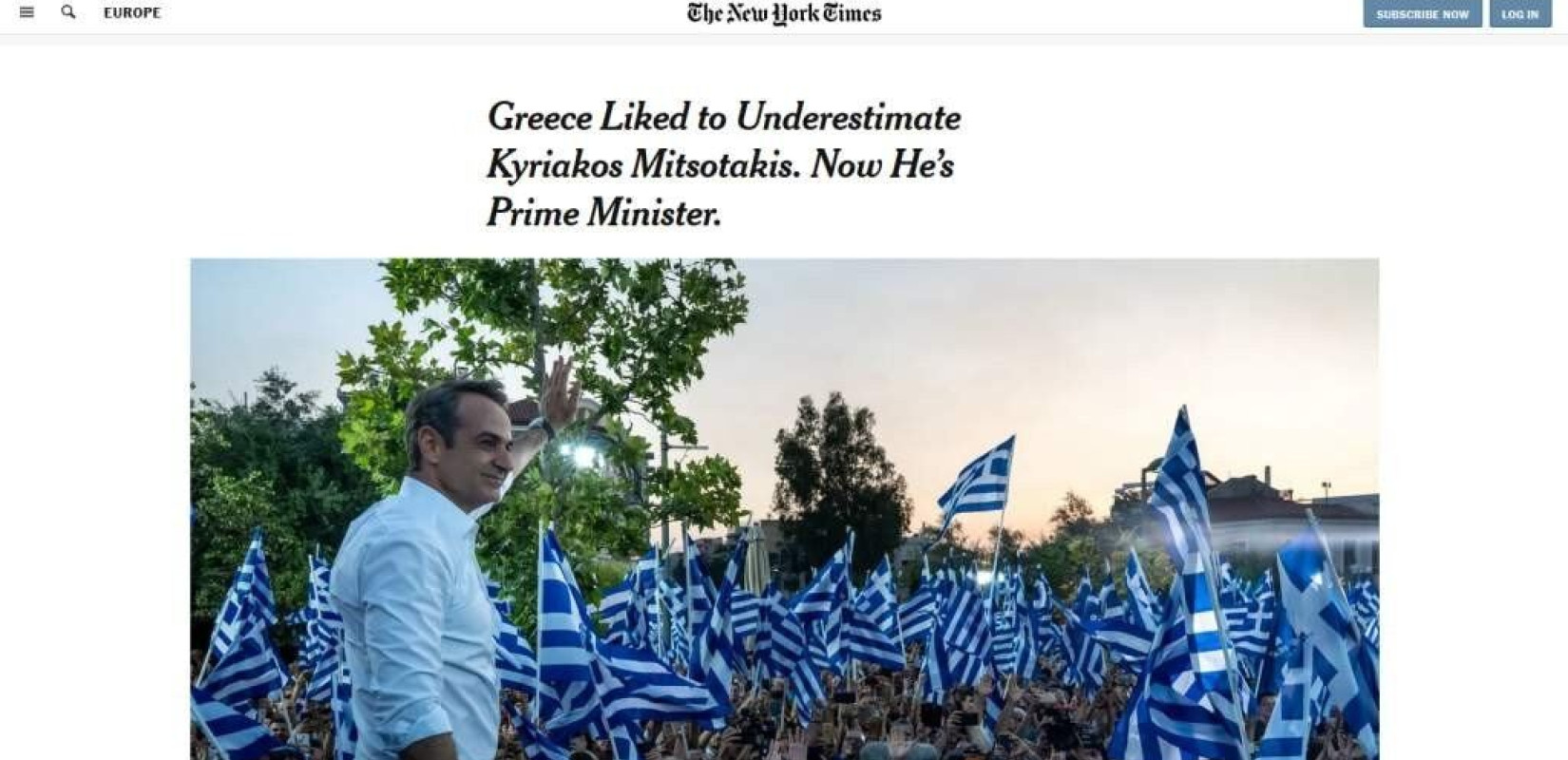 NYT: Η Ελλάδα αρεσκόταν να υποτιμά τον Κυριάκο Μητσοτάκη -Τώρα είναι πρωθυπουργός