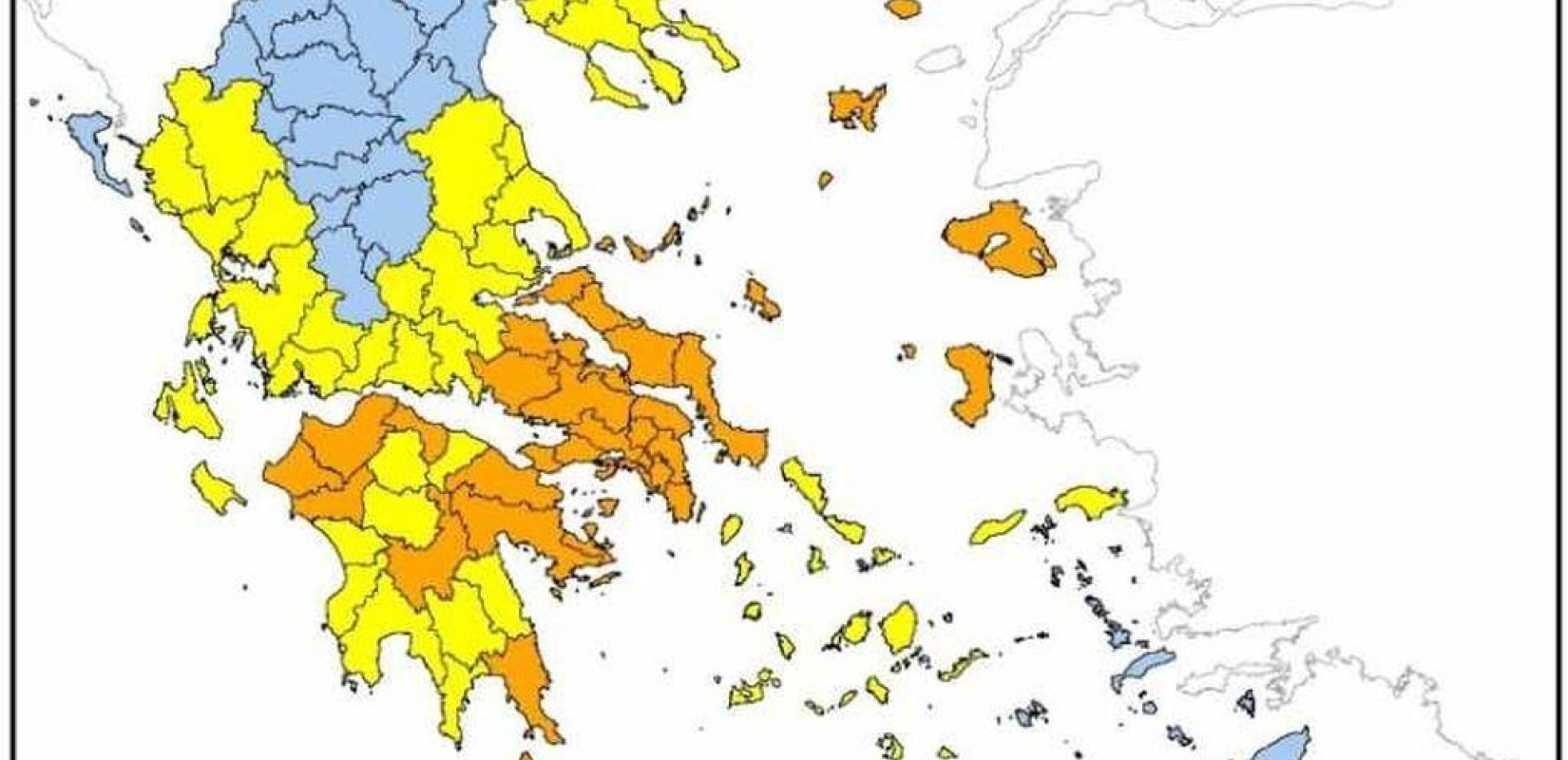 Πολύ υψηλός παραμένει ο κίνδυνος πυρκαγιάς και για Δευτέρα 12 Αυγούστου 