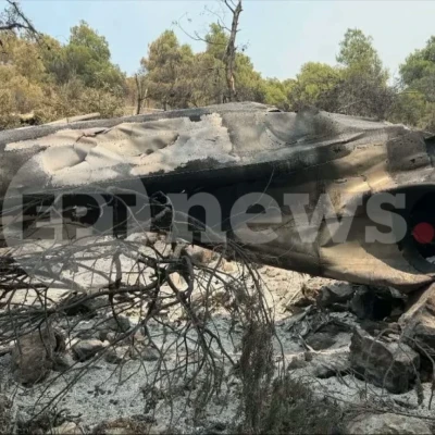 Ψάθα: Εικόνες-ντοκουμέντο από τα συντρίμμια του ελικοπτέρου (βίντεο)