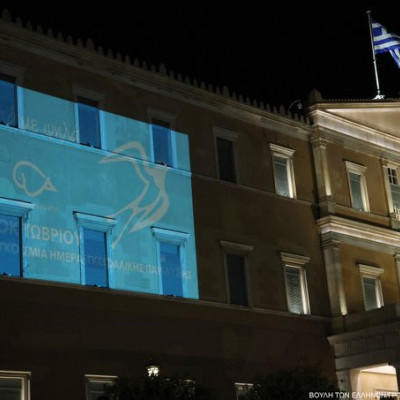 Η Βουλή των Ελλήνων φωταγωγήθηκε για την Παγκόσμια Ημέρα Εγκεφαλικής Παράλυσης